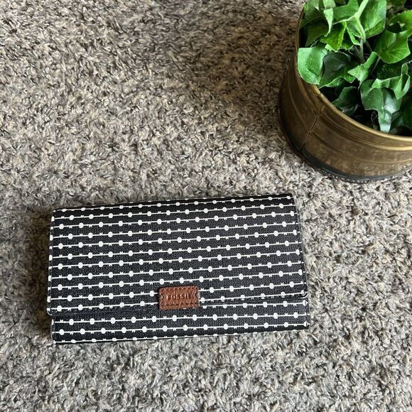 Fossil Handbags - FOSSIL EMMA WALLET RFID Zip Around Wallet Black White